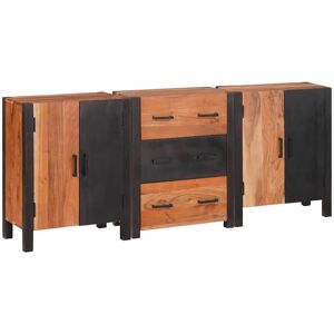 vidaXL Sideboard 3 pcs Braun 55 x 30 x 75 cm Massivholz Akazie - Braun vidaXL Sideboard 3 pcs Braun 55 x 30 x 75 cm Massivholz Akazie - Braun