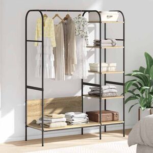 vidaXL Kleiderständer mit Regal Braun 120 x 44 x 160 cm Holzwerkstoff - Braun vidaXL Kleiderständer mit Regal Braun 120 x 44 x 160 cm Holzwerkstoff - Braun