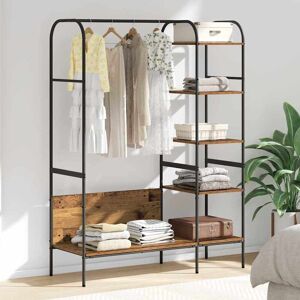 vidaXL Kleiderständer mit Regal Braun 120 x 44 x 160 cm Holzwerkstoff - Braun vidaXL Kleiderständer mit Regal Braun 120 x 44 x 160 cm Holzwerkstoff - Braun