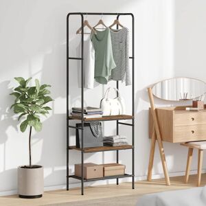 vidaXL Kleiderständer mit Regal Altholz 60 x 30 x 171 cm Holzwerkstoff - Braun vidaXL Kleiderständer mit Regal Altholz 60 x 30 x 171 cm Holzwerkstoff - Braun
