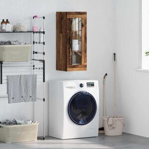 vidaXL Wandschrank Altholz 34,5 x 34 x 90 cm Engineered Wood und Glas - Braun vidaXL Wandschrank Altholz 34,5 x 34 x 90 cm Engineered Wood und Glas - Braun