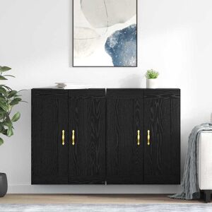 vidaXL Wandmontierter Schrank 2 pcs Schwarz Eichen-Optik Holzwerkstoff - Schwarz vidaXL Wandmontierter Schrank 2 pcs Schwarz Eichen-Optik Holzwerkstoff - Schwarz