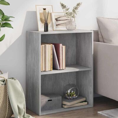 vidaXL Bücherregal 2 Fächer Betongrau 60x30x76,5 cm Holzwerkstoff - Grau vidaXL Bücherregal 2 Fächer Betongrau 60x30x76,5 cm Holzwerkstoff - Grau