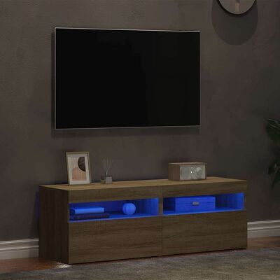 vidaXL TV-Schränke LED-Leuchten 2 Stk. Sonoma-Eiche 60x35x40 cm - Braun vidaXL TV-Schränke LED-Leuchten 2 Stk. Sonoma-Eiche 60x35x40 cm - Braun