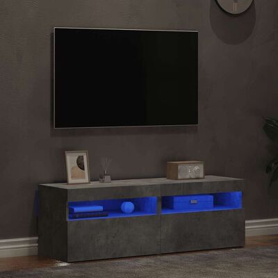 vidaXL TV-Schränke LED-Leuchten 2 Stk. Betongrau 60x35x40 cm - Grau vidaXL TV-Schränke LED-Leuchten 2 Stk. Betongrau 60x35x40 cm - Grau