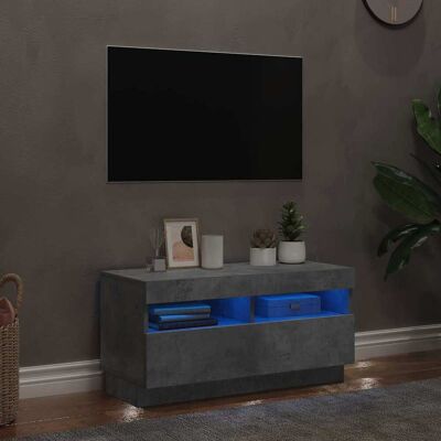 vidaXL TV-Schrank mit LED-Beleuchtung Betongrau 80x35x40 cm - Grau vidaXL TV-Schrank mit LED-Beleuchtung Betongrau 80x35x40 cm - Grau