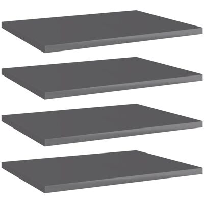 vidaXL Bücherregal-Bretter 4 Stk. Hochglanz-Grau 40x30x1,5 cm - Grau vidaXL Bücherregal-Bretter 4 Stk. Hochglanz-Grau 40x30x1,5 cm - Grau