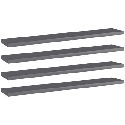 vidaXL Bücherregal-Bretter 4 Stk. Hochglanz-Grau 60x10x1,5 cm - Grau vidaXL Bücherregal-Bretter 4 Stk. Hochglanz-Grau 60x10x1,5 cm - Grau
