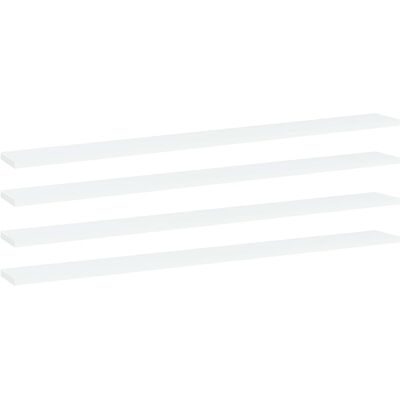 vidaXL Bücherregal-Bretter 4 Stk. Weiß 100x10x1,5 cm Holzwerkstoff - Weiß vidaXL Bücherregal-Bretter 4 Stk. Weiß 100x10x1,5 cm Holzwerkstoff - Weiß