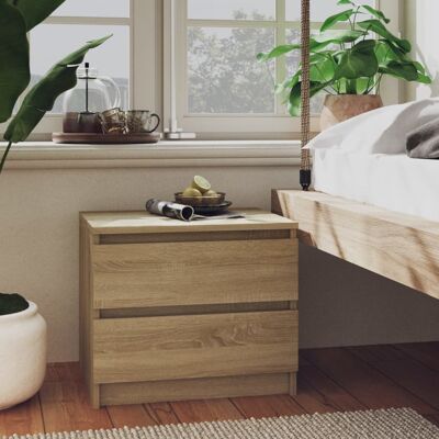 vidaXL Nachttische 2 Stk. Sonoma-Eiche 50x39x43,5 cm Holzwerkstoff - Braun vidaXL Nachttische 2 Stk. Sonoma-Eiche 50x39x43,5 cm Holzwerkstoff - Braun