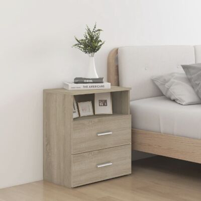 vidaXL Nachttische 2 Stk. Sonoma-Eiche 50x32x60 cm - Braun vidaXL Nachttische 2 Stk. Sonoma-Eiche 50x32x60 cm - Braun