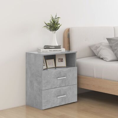 vidaXL Nachttische 2 Stk. Betongrau 50x32x60cm - Grau vidaXL Nachttische 2 Stk. Betongrau 50x32x60cm - Grau
