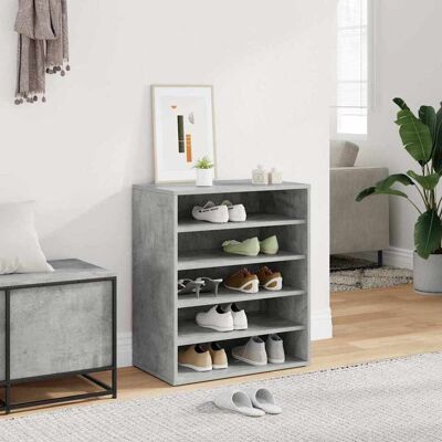 vidaXL Schuhschrank Betongrau 60x35x70 cm Holzwerkstoff - Grau vidaXL Schuhschrank Betongrau 60x35x70 cm Holzwerkstoff - Grau