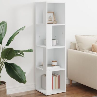 vidaXL Eckregal Weiß 33x33x132 cm Holzwerkstoff - Weiß vidaXL Eckregal Weiß 33x33x132 cm Holzwerkstoff - Weiß