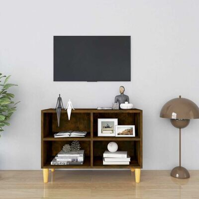 vidaXL TV-Schrank mit Massivholz-Beinen Räuchereiche 69,5x30x50 cm - Braun vidaXL TV-Schrank mit Massivholz-Beinen Räuchereiche 69,5x30x50 cm - Braun