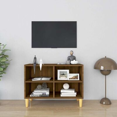 vidaXL TV-Schrank mit Massivholz-Beinen Braun Eichen-Optik - Braun vidaXL TV-Schrank mit Massivholz-Beinen Braun Eichen-Optik - Braun
