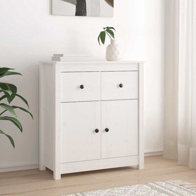 vidaXL Sideboard Weiß 70x35x80 cm Massivholz Kiefer - Weiß vidaXL Sideboard Weiß 70x35x80 cm Massivholz Kiefer - Weiß