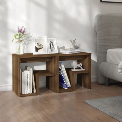 vidaXL Nachttische 2 Stk. Braun Eichen-Optik 40x30x40 cm Holzwerkstoff - Braun vidaXL Nachttische 2 Stk. Braun Eichen-Optik 40x30x40 cm Holzwerkstoff - Braun