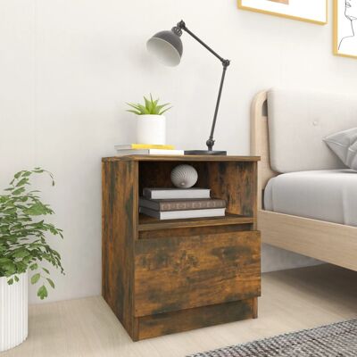 vidaXL Nachttische 2 Stk. Räuchereiche 40x40x50 cm Holzwerkstoff - Braun vidaXL Nachttische 2 Stk. Räuchereiche 40x40x50 cm Holzwerkstoff - Braun