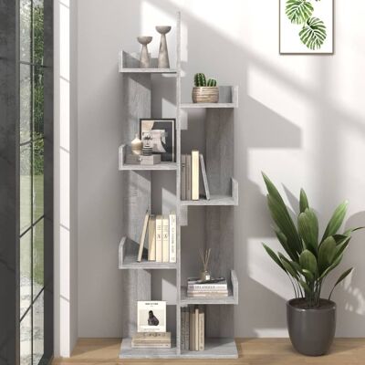 vidaXL Bücherschrank 48x25,5x140 cm Grau Sonoma Holzwerkstoff - Grau vidaXL Bücherschrank 48x25,5x140 cm Grau Sonoma Holzwerkstoff - Grau