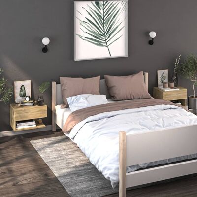 vidaXL Wand-Nachttische 2 Stk. Sonoma-Eiche - Braun vidaXL Wand-Nachttische 2 Stk. Sonoma-Eiche - Braun