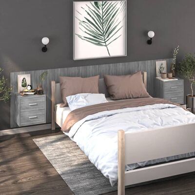 vidaXL Wand-Nachttische 2 Stk. Grau Sonoma - Grau vidaXL Wand-Nachttische 2 Stk. Grau Sonoma - Grau