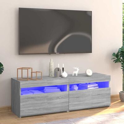 vidaXL TV-Schrank mit LED-Leuchten Grau Sonoma 120x35x40 cm - Grau vidaXL TV-Schrank mit LED-Leuchten Grau Sonoma 120x35x40 cm - Grau