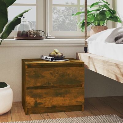 vidaXL Nachttische 2 Stk. Räuchereiche 50x39x43,5 cm Holzwerkstoff - Braun vidaXL Nachttische 2 Stk. Räuchereiche 50x39x43,5 cm Holzwerkstoff - Braun
