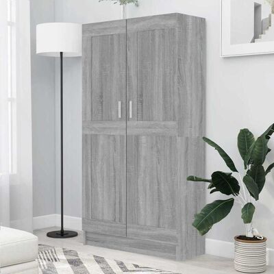 vidaXL Bücherschrank Grau Sonoma 82,5x30,5x150 cm Holzwerkstoff - Grau vidaXL Bücherschrank Grau Sonoma 82,5x30,5x150 cm Holzwerkstoff - Grau