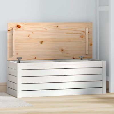 vidaXL Truhe Weiß 89x36,5x33 cm Massivholz Kiefer - Weiß vidaXL Truhe Weiß 89x36,5x33 cm Massivholz Kiefer - Weiß