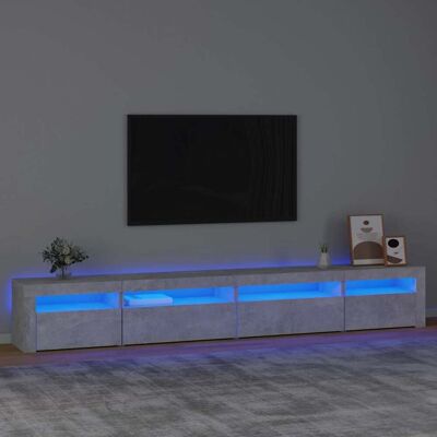 vidaXL TV-Schrank mit LED-Leuchten Betongrau 270x35x40 cm - Grau vidaXL TV-Schrank mit LED-Leuchten Betongrau 270x35x40 cm - Grau