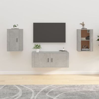 vidaXL TV-Wandschränke 2 Stk. Betongrau 40x34,5x60 cm - Grau vidaXL TV-Wandschränke 2 Stk. Betongrau 40x34,5x60 cm - Grau