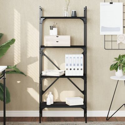 vidaXL Bücherregal 4 Fächer Schwarz 56x31,5x138,5 cm Holzwerkstoff - Schwarz vidaXL Bücherregal 4 Fächer Schwarz 56x31,5x138,5 cm Holzwerkstoff - Schwarz