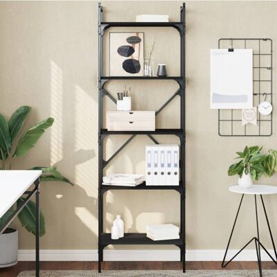 vidaXL Bücherregal 5 Fächer Schwarz 56x31,5x174 cm Holzwerkstoff - Schwarz vidaXL Bücherregal 5 Fächer Schwarz 56x31,5x174 cm Holzwerkstoff - Schwarz
