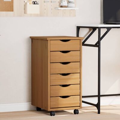 vidaXL Rollschrank mit Schubladen MOSS Honigbraun Massivholz Kiefer - Braun vidaXL Rollschrank mit Schubladen MOSS Honigbraun Massivholz Kiefer - Braun