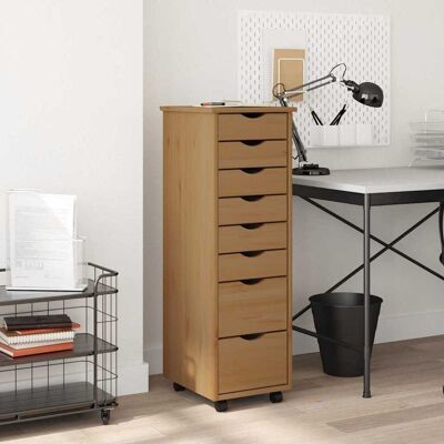 vidaXL Rollschrank mit Schubladen MOSS Honigbraun Massivholz Kiefer - Braun vidaXL Rollschrank mit Schubladen MOSS Honigbraun Massivholz Kiefer - Braun