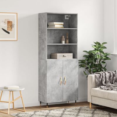 vidaXL Highboard Betongrau 69,5x34x180 cm Holzwerkstoff - Grau vidaXL Highboard Betongrau 69,5x34x180 cm Holzwerkstoff - Grau