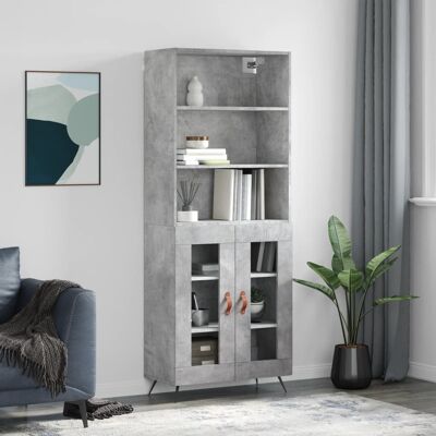 vidaXL Highboard Betongrau 69,5x34x180 cm Holzwerkstoff - Grau vidaXL Highboard Betongrau 69,5x34x180 cm Holzwerkstoff - Grau