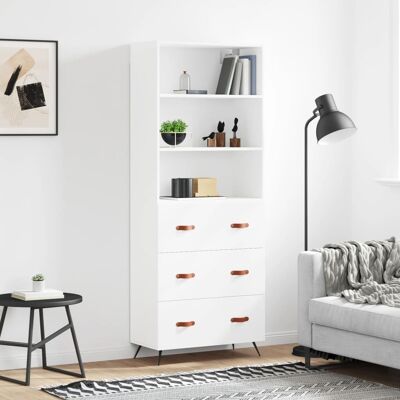 vidaXL Highboard Weiß 69,5x34x180 cm Holzwerkstoff - Weiß vidaXL Highboard Weiß 69,5x34x180 cm Holzwerkstoff - Weiß