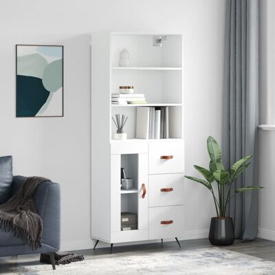 vidaXL Highboard Weiß 69,5x34x180 cm Holzwerkstoff - Weiß vidaXL Highboard Weiß 69,5x34x180 cm Holzwerkstoff - Weiß