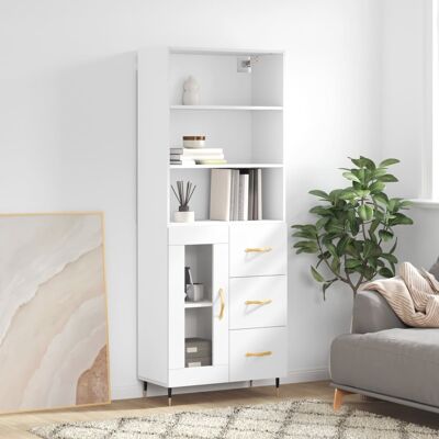 vidaXL Highboard Weiß 69,5x34x180 cm Holzwerkstoff - Weiß vidaXL Highboard Weiß 69,5x34x180 cm Holzwerkstoff - Weiß
