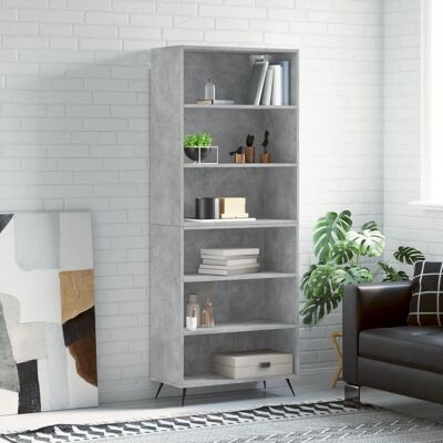 vidaXL Highboard Betongrau 69,5x32,5x180 cm Holzwerkstoff - Grau vidaXL Highboard Betongrau 69,5x32,5x180 cm Holzwerkstoff - Grau