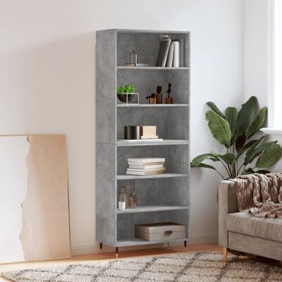 vidaXL Highboard Betongrau 69,5x32,5x180 cm Holzwerkstoff - Grau vidaXL Highboard Betongrau 69,5x32,5x180 cm Holzwerkstoff - Grau