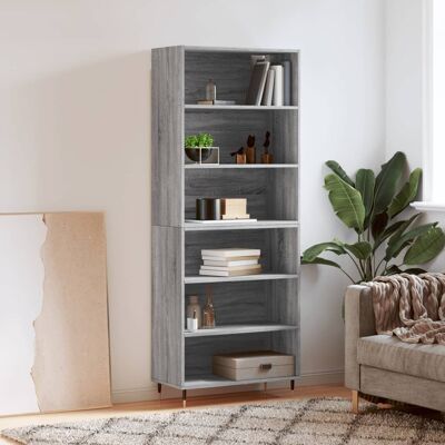 vidaXL Highboard Grau Sonoma 69,5x32,5x180 cm Holzwerkstoff - Grau vidaXL Highboard Grau Sonoma 69,5x32,5x180 cm Holzwerkstoff - Grau