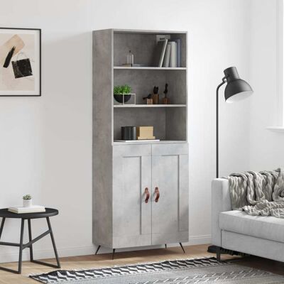 vidaXL Highboard Betongrau 69,5x34x180 cm Holzwerkstoff - Grau vidaXL Highboard Betongrau 69,5x34x180 cm Holzwerkstoff - Grau