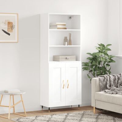 vidaXL Highboard Weiß 69,5x34x180 cm Holzwerkstoff - Weiß vidaXL Highboard Weiß 69,5x34x180 cm Holzwerkstoff - Weiß