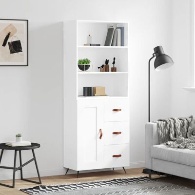 vidaXL Highboard Weiß 69,5x34x180 cm Holzwerkstoff - Weiß vidaXL Highboard Weiß 69,5x34x180 cm Holzwerkstoff - Weiß