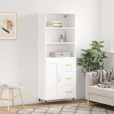vidaXL Highboard Weiß 69,5x34x180 cm Holzwerkstoff - Weiß vidaXL Highboard Weiß 69,5x34x180 cm Holzwerkstoff - Weiß