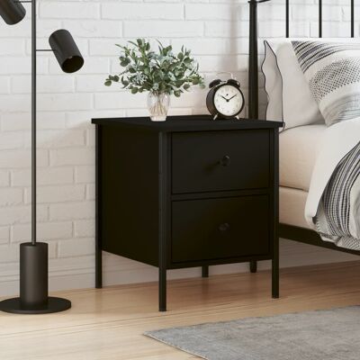 vidaXL Nachttisch Schwarz 40x42x50 cm Holzwerkstoff - Schwarz vidaXL Nachttisch Schwarz 40x42x50 cm Holzwerkstoff - Schwarz