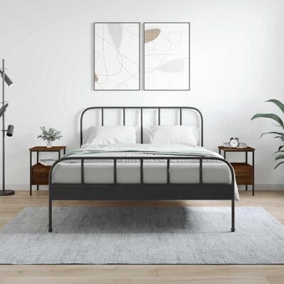 vidaXL Nachttische 2 Stk. Braun Eichen-Optik 34x36x50 cm Holzwerkstoff - Braun vidaXL Nachttische 2 Stk. Braun Eichen-Optik 34x36x50 cm Holzwerkstoff - Braun